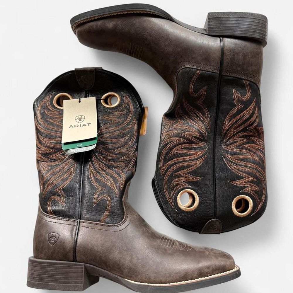 New with tags Ariat sport rider wide square toe boots men’s 10.5 brown